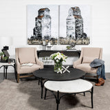 Mercana Etienne Coffee Table White Marble | Black Metal