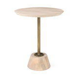 Mercana Maxwell End/Side Table Light Brown Wood | Gold Metal