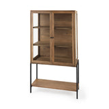 Mercana Arelius Cabinet Light Brown Wood | Black Metal