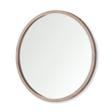 Mercana Gambit Wall Mirror Light Brown Wood | 46" Round