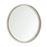 Mercana Gambit Wall Mirror White Wash Wood | 46" Round