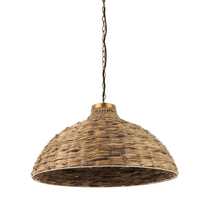 Mercana Campanile Pendant Light Brown Wicker | Half Domed