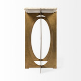 Mercana Reinhold Console Table White Marble | Gold Metal