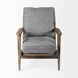 Mercana Olympus Accent Chair Castlerock Gray Fabric | Brown Wood