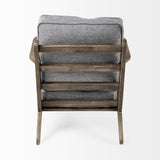 Mercana Olympus Accent Chair Castlerock Gray Fabric | Brown Wood