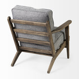 Mercana Olympus Accent Chair Castlerock Gray Fabric | Brown Wood