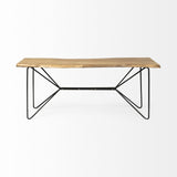 Mercana Papillion Console Table Blonde Wood | Black Iron