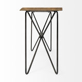 Mercana Papillion Console Table Blonde Wood | Black Iron