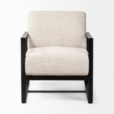 Mercana Stamford Accent Chair Beige Fabric | Black Metal