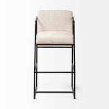 Mercana Stamford Bar/Counter Stool Beige Fabric | Black Metal | Bar