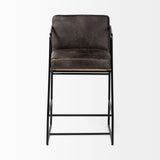 Mercana Stamford Bar/Counter Stool Black Leather | Black Metal | Counter