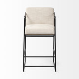 Mercana Stamford Bar/Counter Stool Beige Fabric | Black Metal | Counter