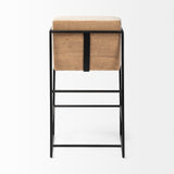 Mercana Stamford Bar/Counter Stool Beige Fabric | Black Metal | Counter