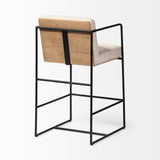 Mercana Stamford Bar/Counter Stool Beige Fabric | Black Metal | Counter