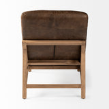 Mercana Pierre Chaise Lounge Brown Leather | Brown Wood