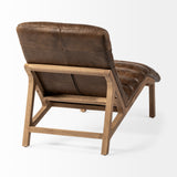 Mercana Pierre Chaise Lounge Brown Leather | Brown Wood