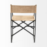 Mercana Direttore Dining Chair Tan Suede | Black Metal