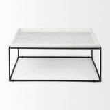 Mercana Nathan Coffee Table White Marble | Black Metal