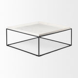 Mercana Nathan Coffee Table White Marble | Black Metal