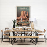 Mercana Papillion Dining Table Blonde Wood | Black Iron