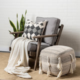 Mercana Olympus Accent Chair Flint Gray Fabric | Brown Wood