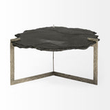 Mercana Shale Coffee Table Black Slate | Iron