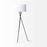 Mercana Ambrose Floor Lamp Black Metal | White Shade