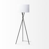 Mercana Ambrose Floor Lamp Black Metal | White Shade