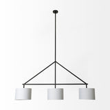 Mercana Nelly Chandelier Black Metal | White Shade