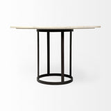 Mercana Tanner Dining Table White Marble | Black Metal | Round