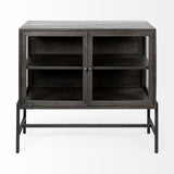 Mercana Arelius Accent Cabinet Black-Brown Wood | Black Metal