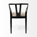 Mercana Trixie Dining Chair Beige Fabric | Black Wood