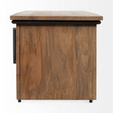 Mercana Maddox Media Console Brown Wood | Black Metal