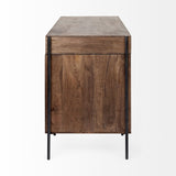 Mercana Glenn Office Desk Brown Wood | Black Metal