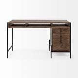 Mercana Glenn Office Desk Brown Wood | Black Metal