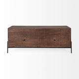 Mercana Glenn Media Console Brown Wood | Black Metal