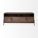 Mercana Glenn Media Console Brown Wood | Black Metal