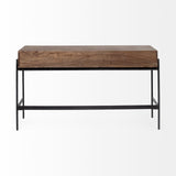 Mercana Glenn Console Table Brown Wood | Black Metal