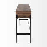 Mercana Glenn Console Table Brown Wood | Black Metal