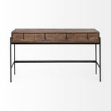 Mercana Glenn Console Table Brown Wood | Black Metal