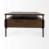 Mercana Glenn Coffee Table Brown Wood | Black Metal