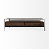 Mercana Glenn Coffee Table Brown Wood | Black Metal