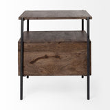 Mercana Glenn End/Side Table Brown Wood | Black Metal