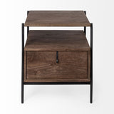 Mercana Glenn End/Side Table Brown Wood | Black Metal