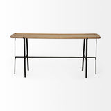 Mercana Helios Console Table Brown Wood | Black Metal