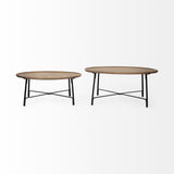 Mercana Helios Coffee Table Brown Wood | Black Metal