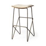 Mercana Katniss Bar/Counter Stool Cream Fabric | Gold Metal | Bar