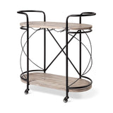 Mercana Marlon Bar Cart Brown Wood | Black Metal