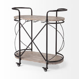 Mercana Marlon Bar Cart Brown Wood | Black Metal