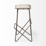 Mercana Katniss Bar/Counter Stool Cream Fabric | Gold Metal | Counter